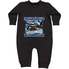 Bombardino Crocodilo Brainrot Toddler Hoodie Or Infant Fleece Romper Black