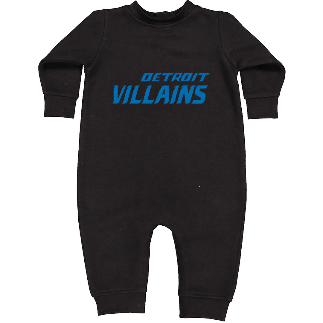Detroit Villains Grit Football Toddler Hoodie Or Infant Fleece Romper Black