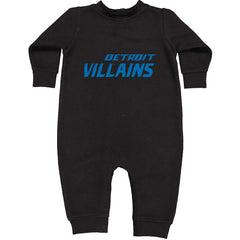 Detroit Villains Grit Football Toddler Hoodie Or Infant Fleece Romper Black