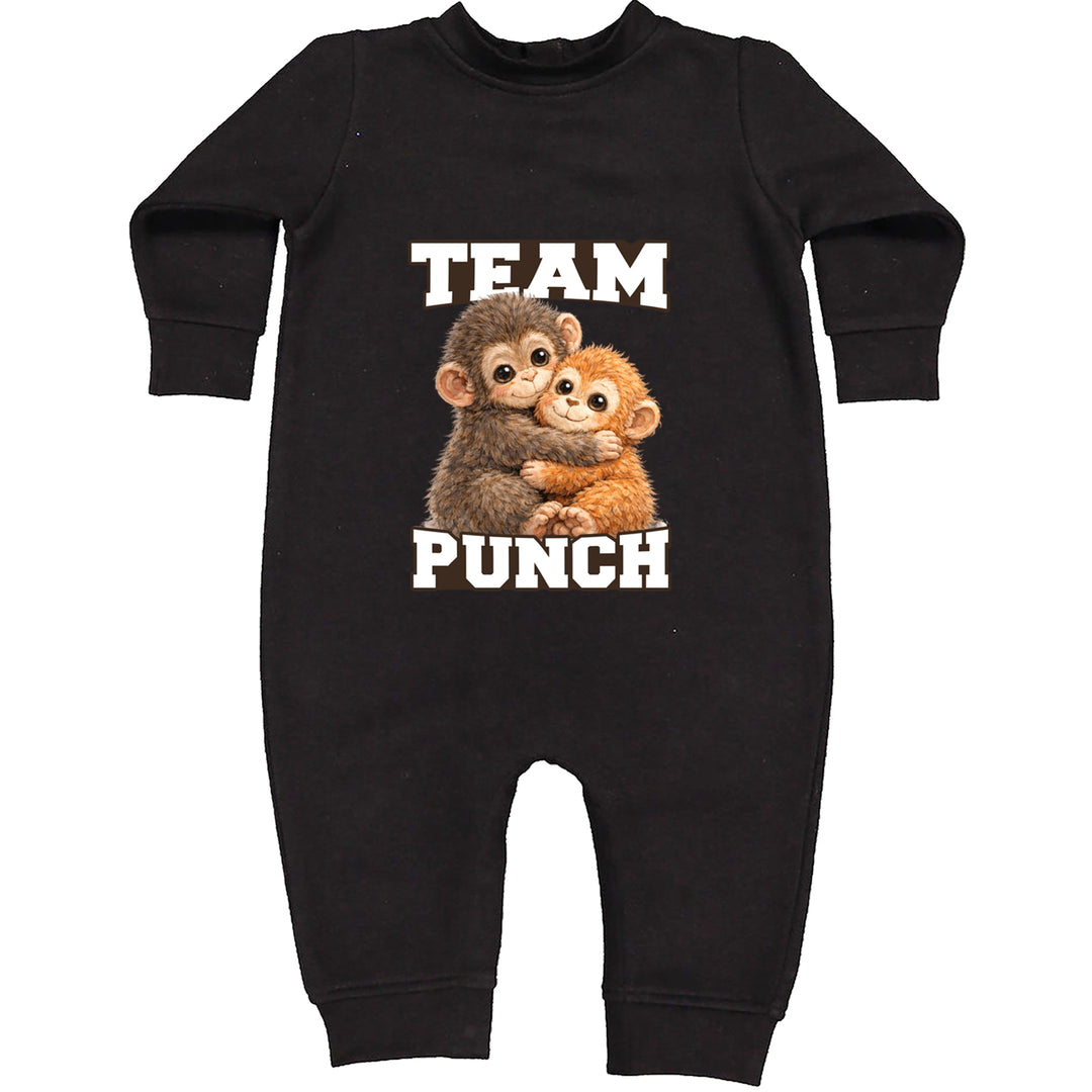 Team Punch Panchi-kun Monkey Toddler Hoodie Or Infant Fleece Romper Black