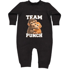 Team Punch Panchi-kun Monkey Toddler Hoodie Or Infant Fleece Romper Black
