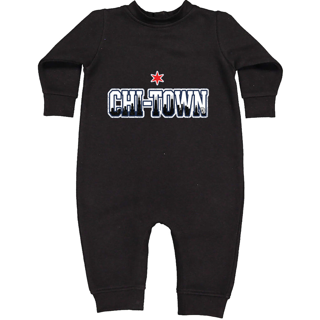Chicago Chi-Town City Pride Toddler Hoodie Or Infant Fleece Romper Black