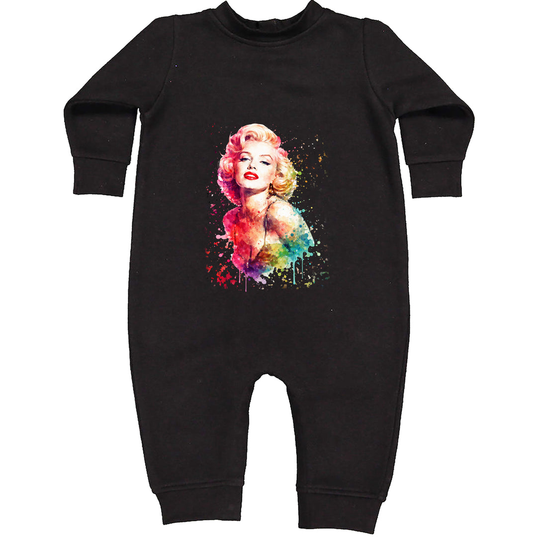 Mrs. Monroe Watercolors Bombshell Toddler Hoodie Or Infant Fleece Romper Black