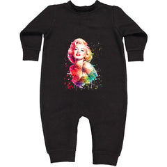 Mrs. Monroe Watercolors Bombshell Toddler Hoodie Or Infant Fleece Romper Black