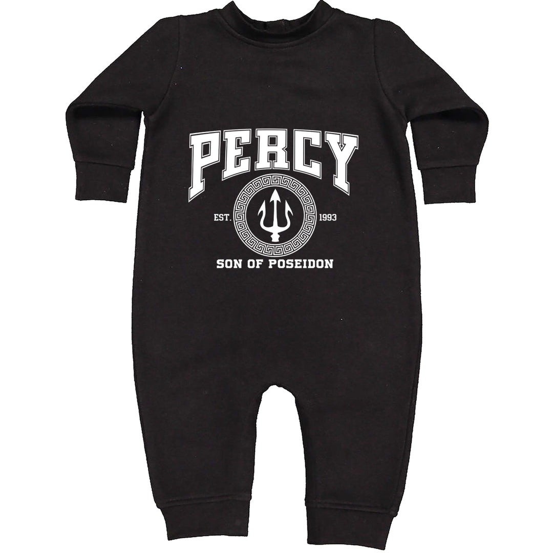 Percy Son Of Poseidon Sea God Toddler Hoodie Or Infant Fleece Romper Black