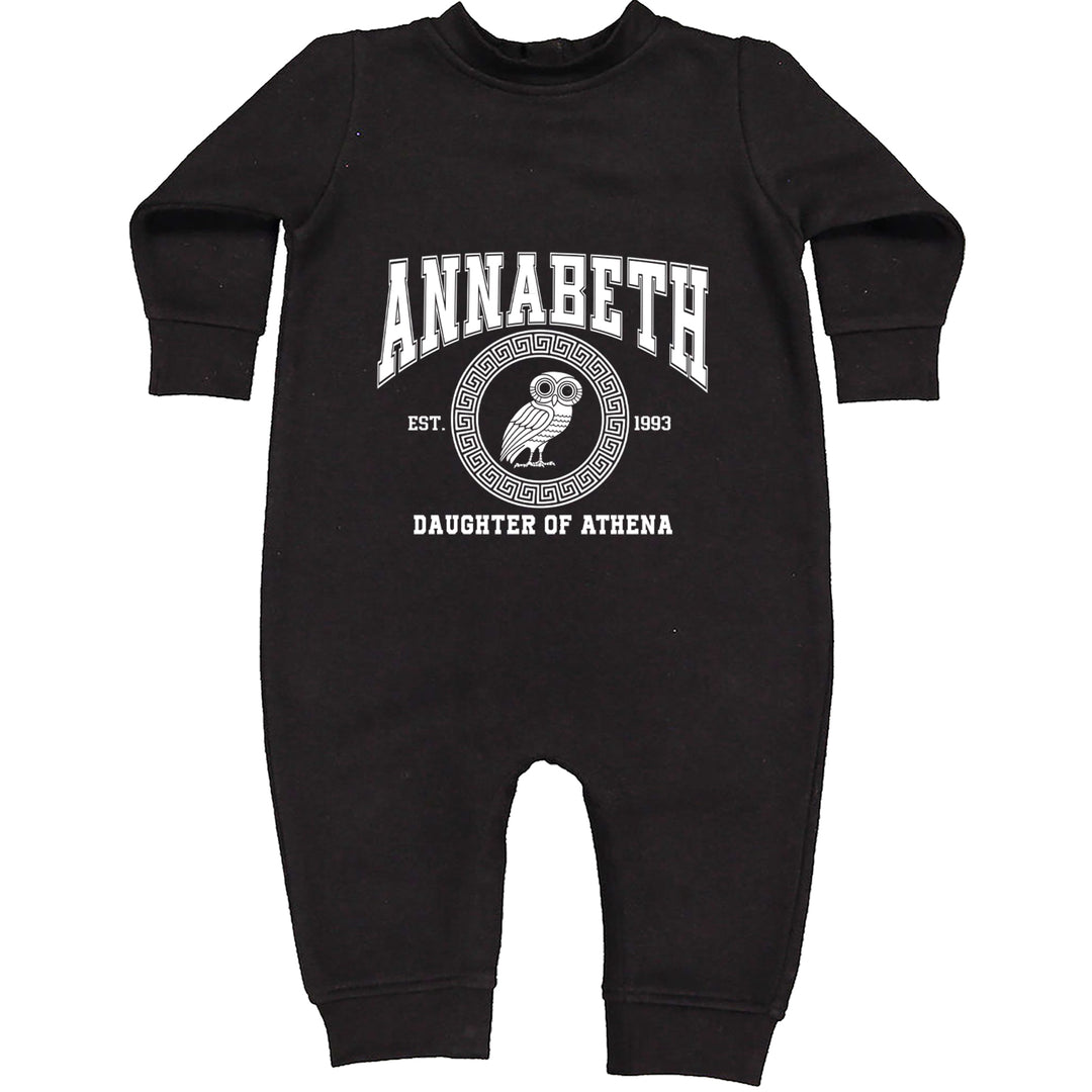 Annabeth Daughter of Athena Owl Wisdom Toddler Hoodie Or Infant Fleece Romper Black