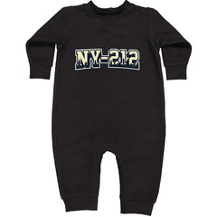 New York City 212 Area Code Skyline  Toddler Hoodie Or Infant Fleece Romper Black