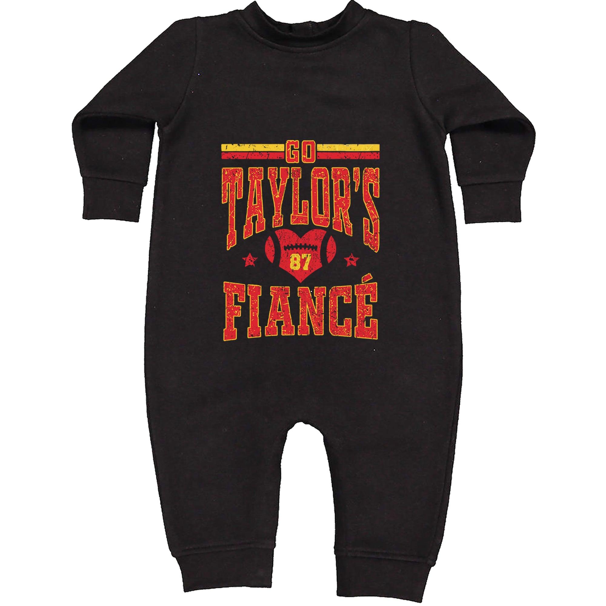 Go Taylor's Fiancé Engagement Game Day Toddler Hoodie Or Infant Fleece Romper Black