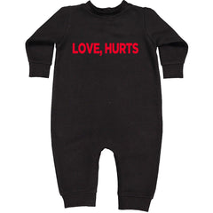 Love Hurts Toddler Hoodie Or Infant Fleece Romper Black