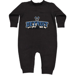 Detroit Motor City Retro Piston Toddler Hoodie Or Infant Fleece Romper Black