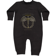 Fourth Wing Dragon Rider Vintage Basgiath War College Toddler Hoodie Or Infant Fleece Romper Black