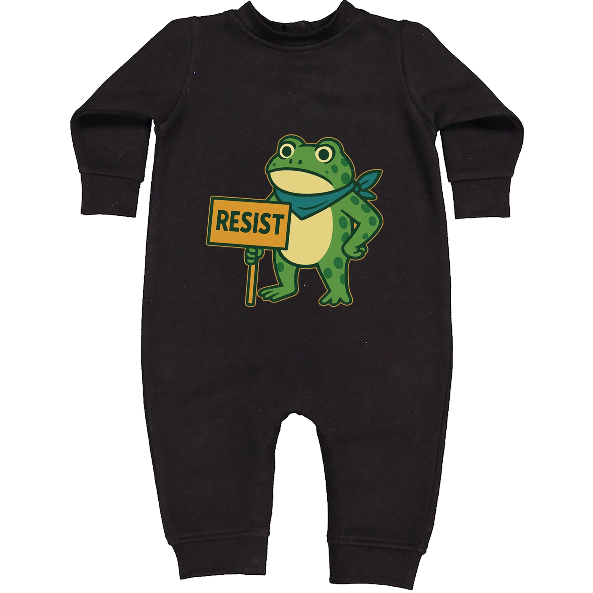 Sign Resist Meme Frog Protest Toddler Hoodie Or Infant Fleece Romper Black