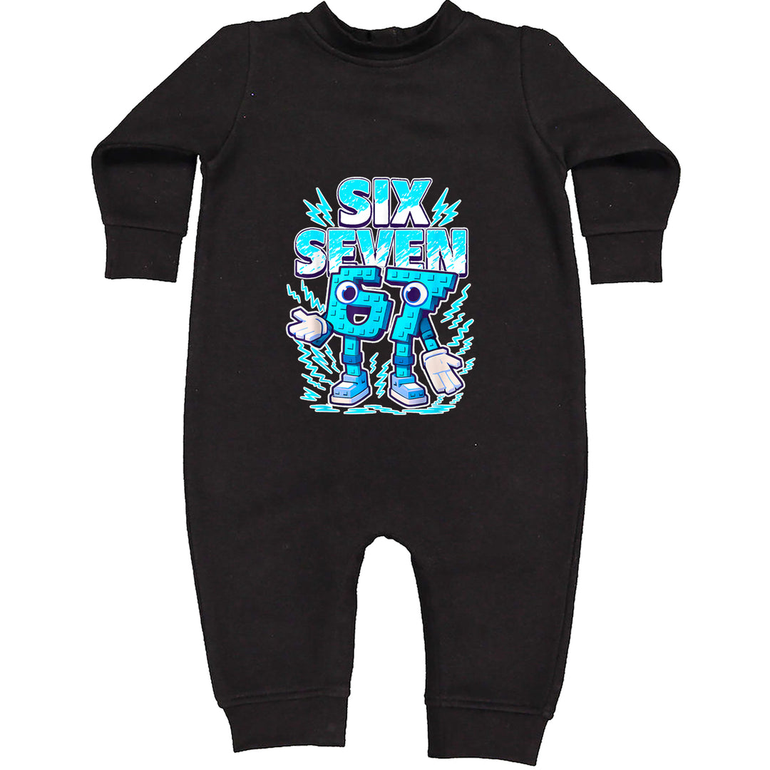 67 Brainrot Meme Slang Toddler Hoodie Or Infant Fleece Romper Black