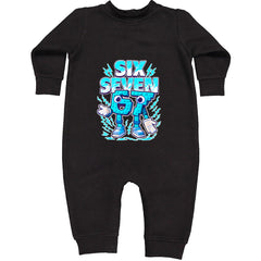 67 Brainrot Meme Slang Toddler Hoodie Or Infant Fleece Romper Black