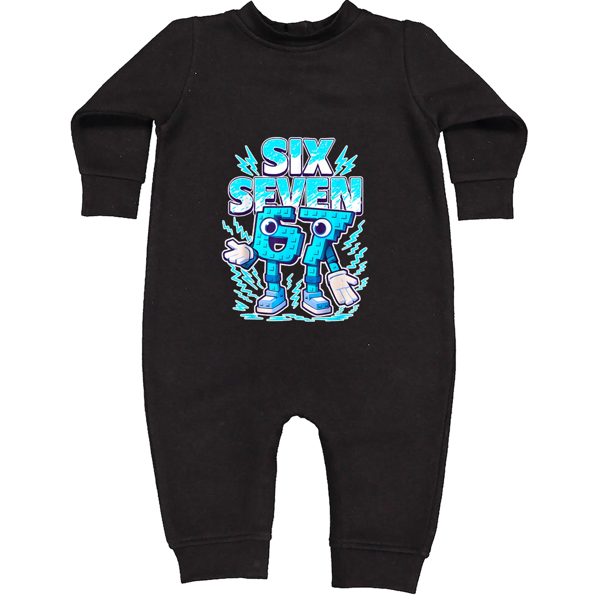 67 Brainrot Meme Slang Toddler Hoodie Or Infant Fleece Romper Black