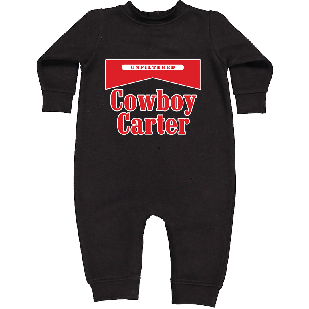 Cowboy Carter Country Act Two graphic on Toddler Hoodie and Baby Fleece Onesie in Black alternate view 2