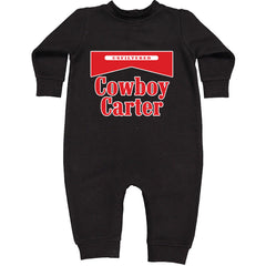 Cowboy Carter Country Act Two graphic on Toddler Hoodie and Baby Fleece Onesie in Black alternate view 2