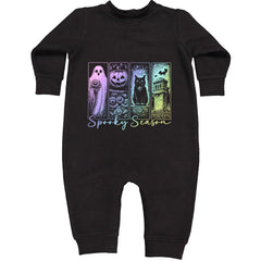 Spooky Season Cute Pastel Halloween Design Toddler Hoodie Or Infant Fleece Romper Black