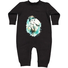 Mrs. Herpburn Iconic Watercolors Toddler Hoodie Or Infant Fleece Romper Black