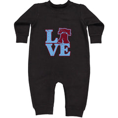 Love Philly Liberty Bell Toddler Hoodie Or Infant Fleece Romper Black