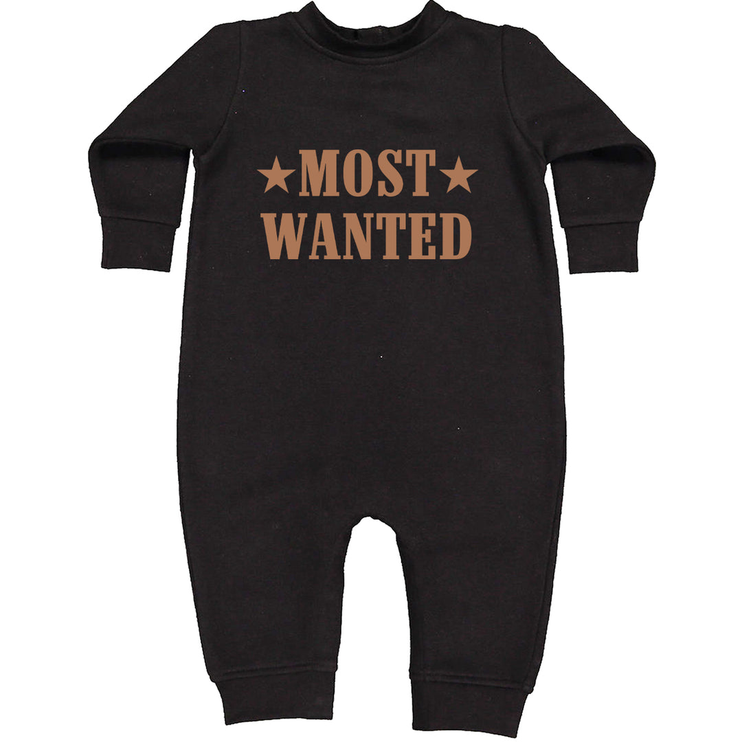 Most Wanted Cowboy Toddler Hoodie Or Infant Fleece Romper Black
