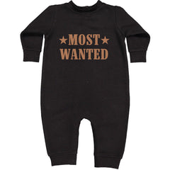 Most Wanted Cowboy Toddler Hoodie Or Infant Fleece Romper Black