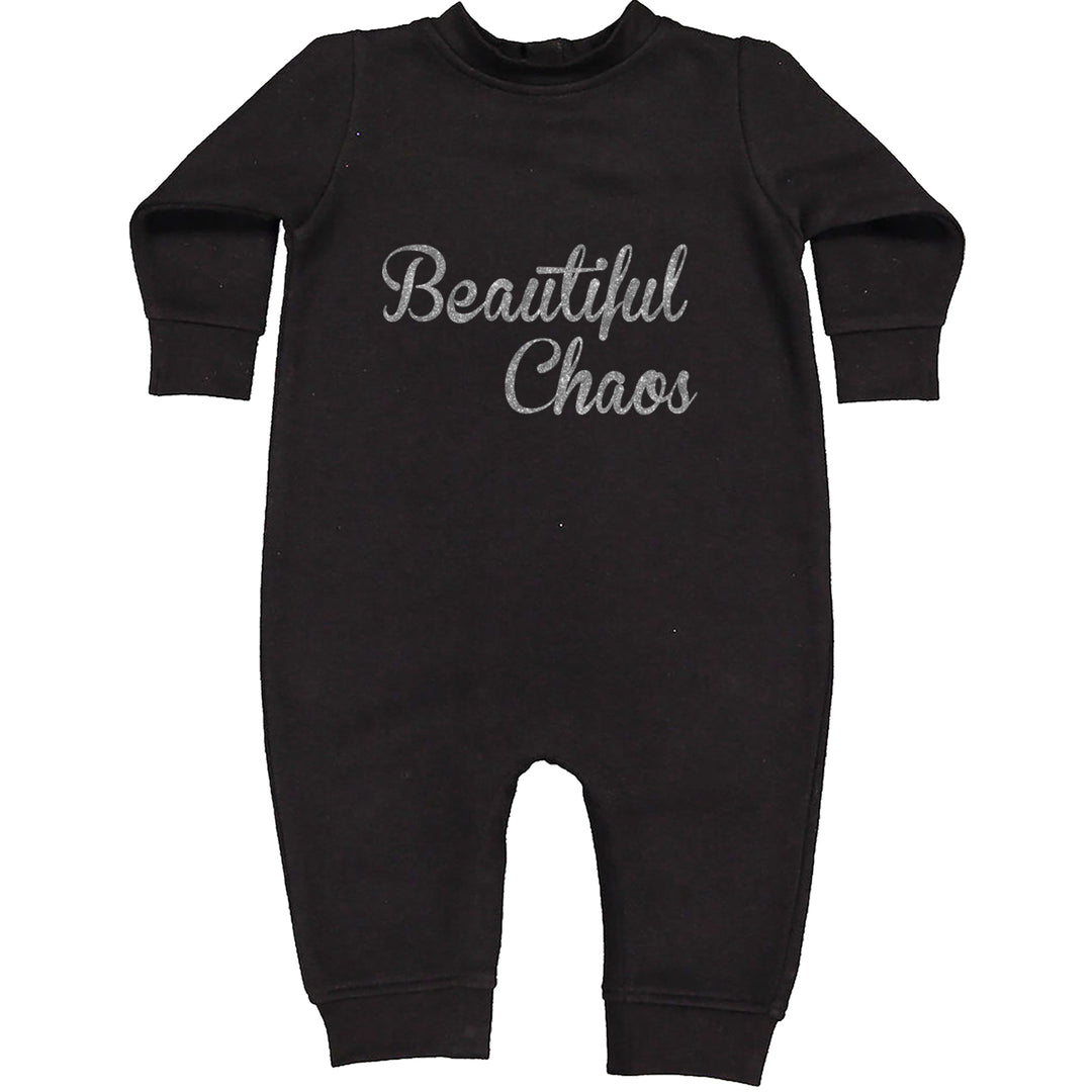 Beautiful Chaos Glitter Music Festival Toddler Hoodie Or Infant Fleece Romper Black