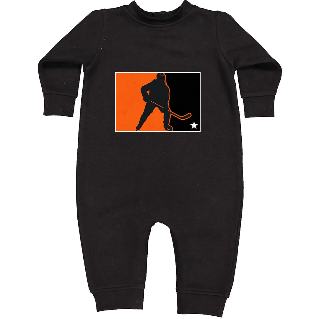 Hockey Enforcer Retro Vintage Toddler Hoodie Or Infant Fleece Romper Black