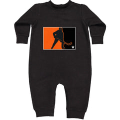 Hockey Enforcer Retro Vintage Toddler Hoodie Or Infant Fleece Romper Black