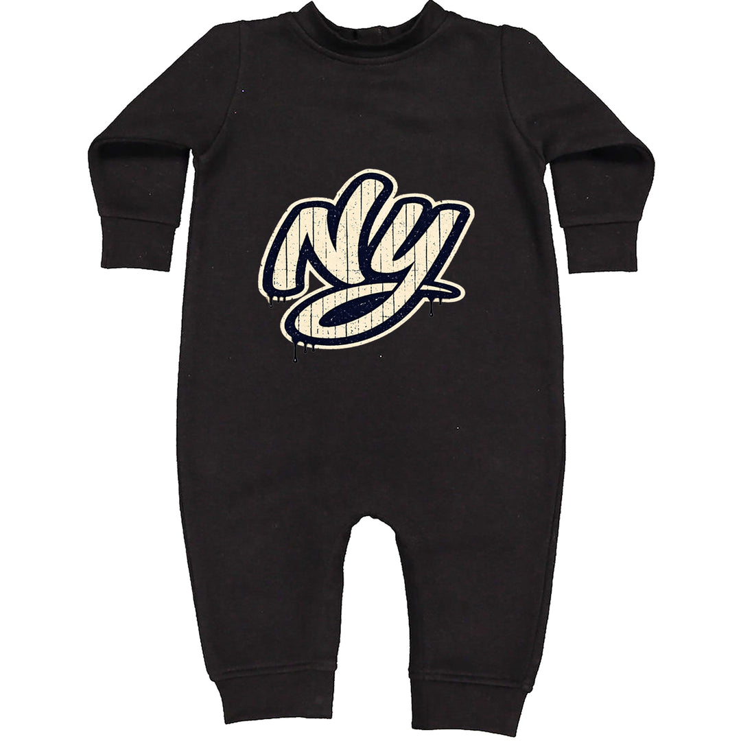 NYC New York City Grunge Street Toddler Hoodie Or Infant Fleece Romper Black