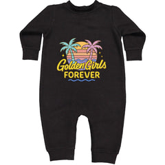 Golden Girls Forever Retro Sunset Toddler Hoodie Or Infant Fleece Romper Black