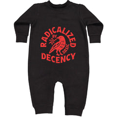 Radicalized by Basic Decency Dove Protest Statement Toddler Hoodie Or Infant Fleece Romper Black