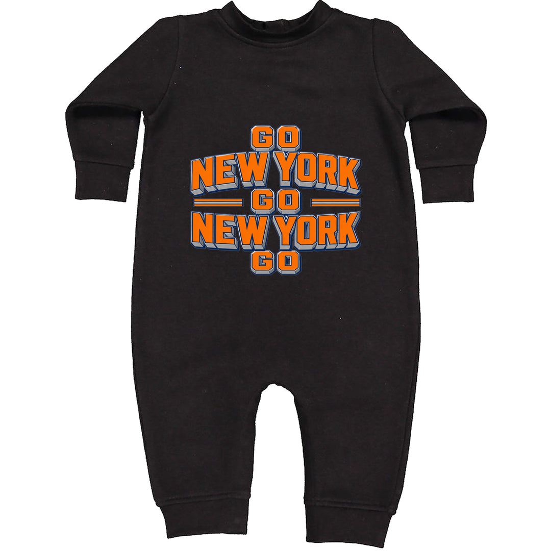 Go New York Go Basketball Toddler Hoodie Or Infant Fleece Romper Black