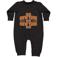 Go New York Go Basketball Toddler Hoodie Or Infant Fleece Romper Black
