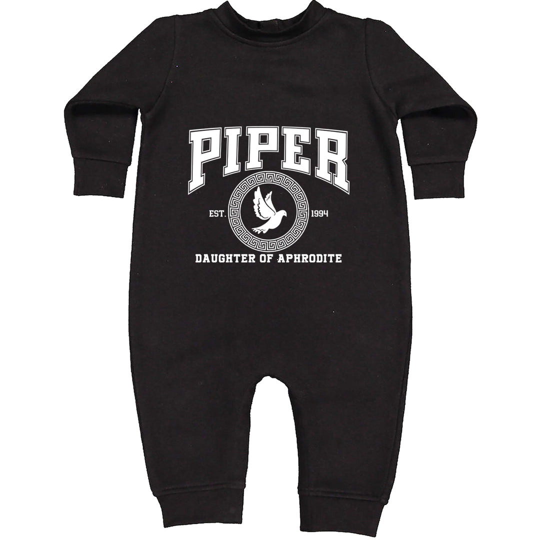 Piper Daughter of Aphrodite Rebel Heart Toddler Hoodie Or Infant Fleece Romper Black