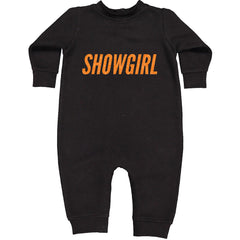 Showgirl Orange Glitter Toddler Hoodie Or Infant Fleece Romper Black