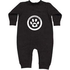 TLC To Love a Canine Dog Rescue White Toddler Hoodie Or Infant Fleece Romper Black