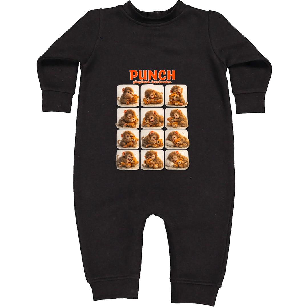 Punch Play Hard Love Harder Toddler Hoodie Or Infant Fleece Romper Black