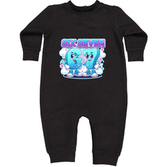 67 Six Seven Meme Kawaii Cloud Toddler Hoodie Or Infant Fleece Romper Black