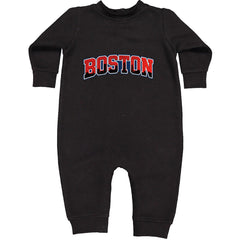 Boston City Pride Skyline Toddler Hoodie Or Infant Fleece Romper Black