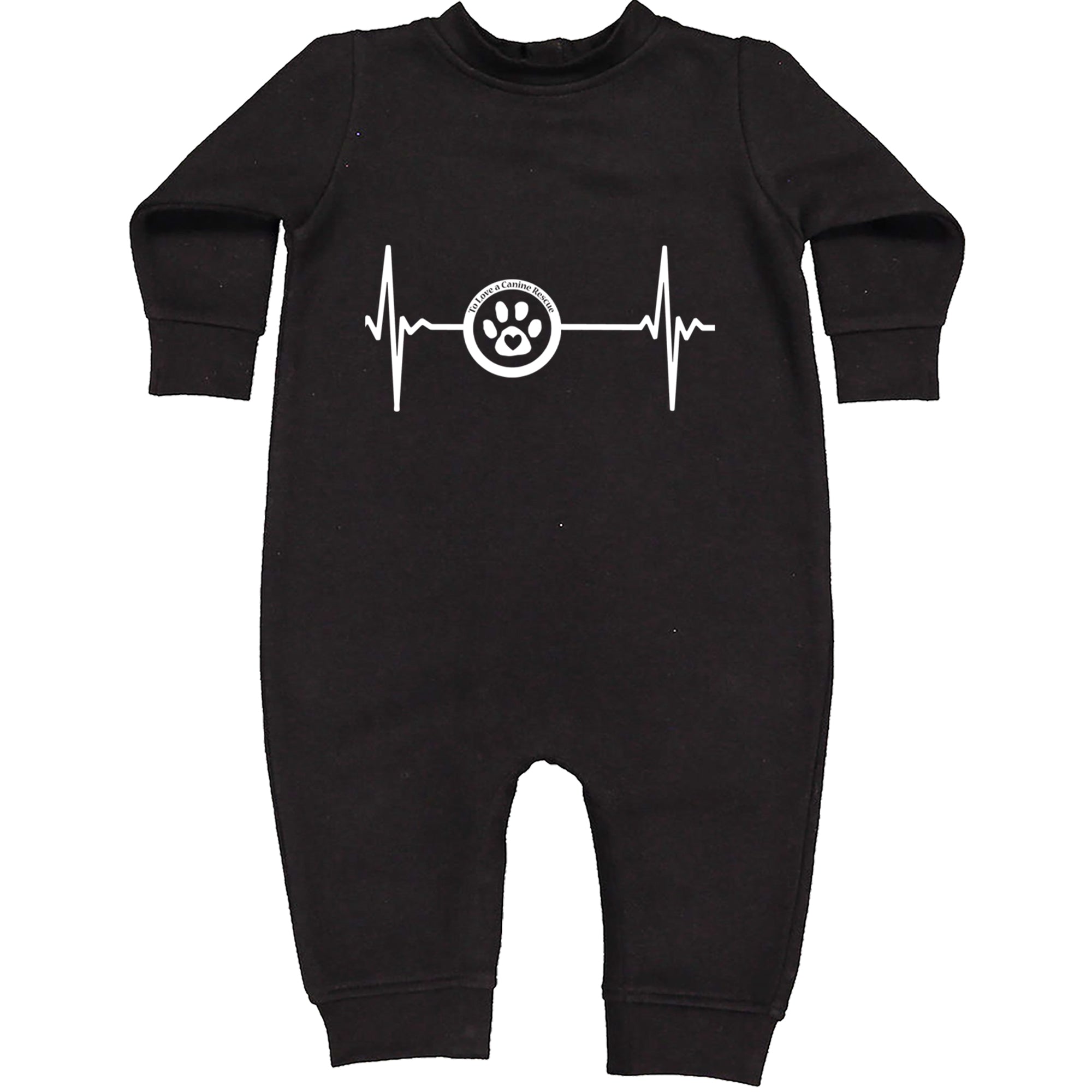 TLC Rescue Heartbeat Toddler Hoodie Or Infant Fleece Romper Black