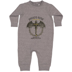 Fourth Wing Dragon Rider Vintage Basgiath War College Toddler Hoodie Or Infant Fleece Romper Heather Grey