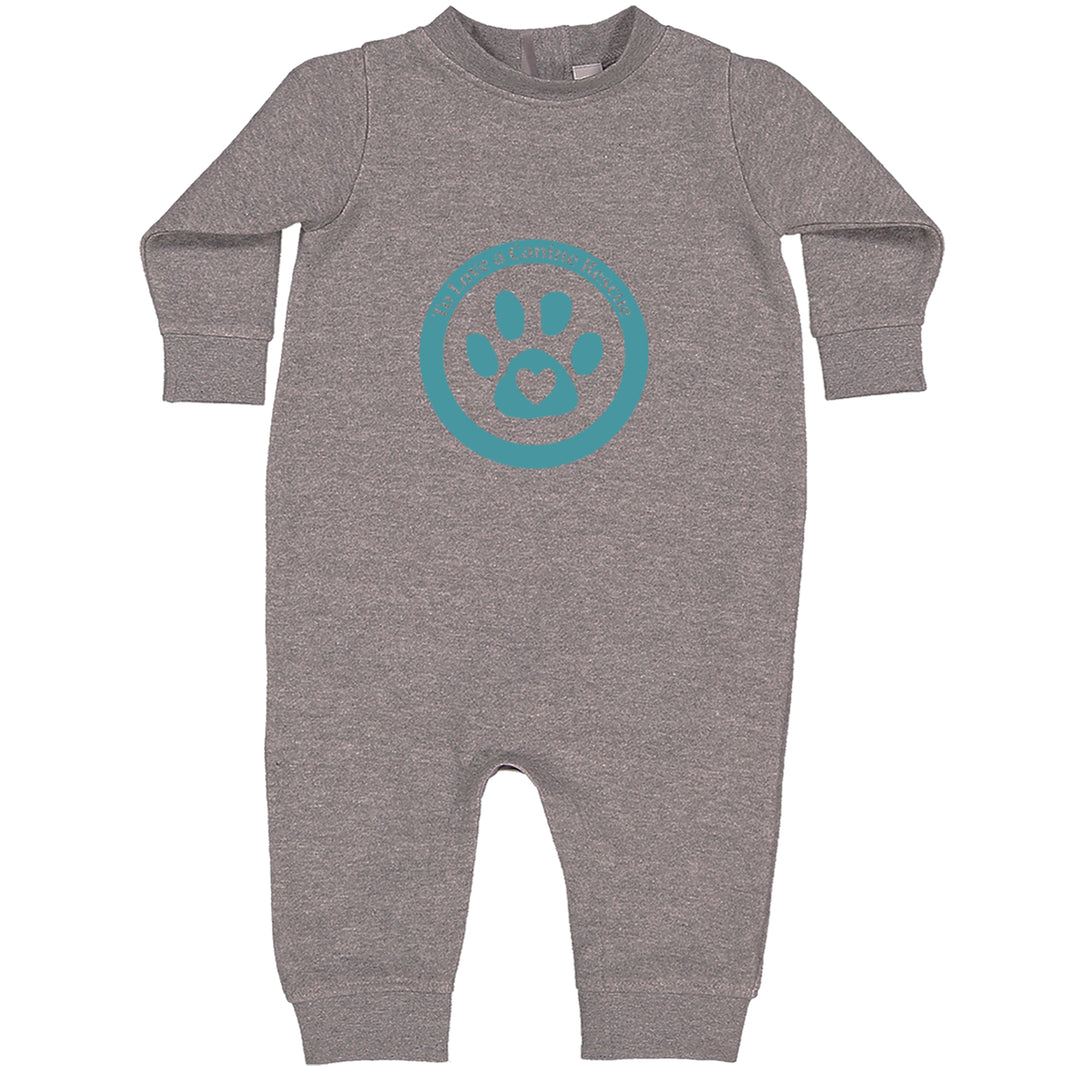 TLC To Love a Canine Dog Rescue Teal Toddler Hoodie Or Infant Fleece Romper Heather Grey