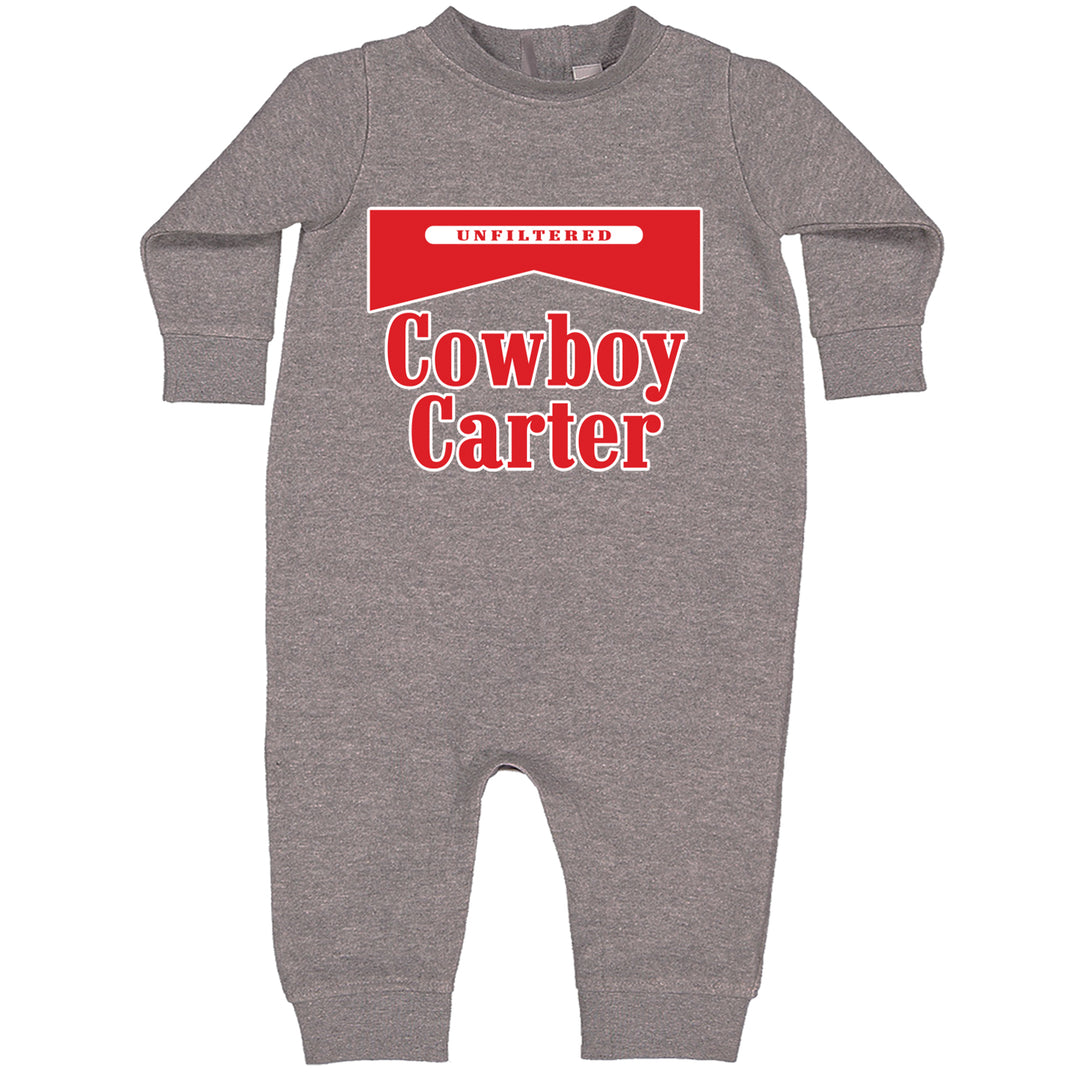 Cowboy Carter Country Act Two graphic on Toddler Hoodie and Baby Fleece Onesie in Heather Grey