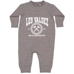 Leo Valdez Son of Hephaestus Forge Master Toddler Hoodie Or Infant Fleece Romper Heather Grey