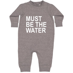 Must Be The Water Funny Racing Meme Toddler Hoodie Or Infant Fleece Romper Heather Grey