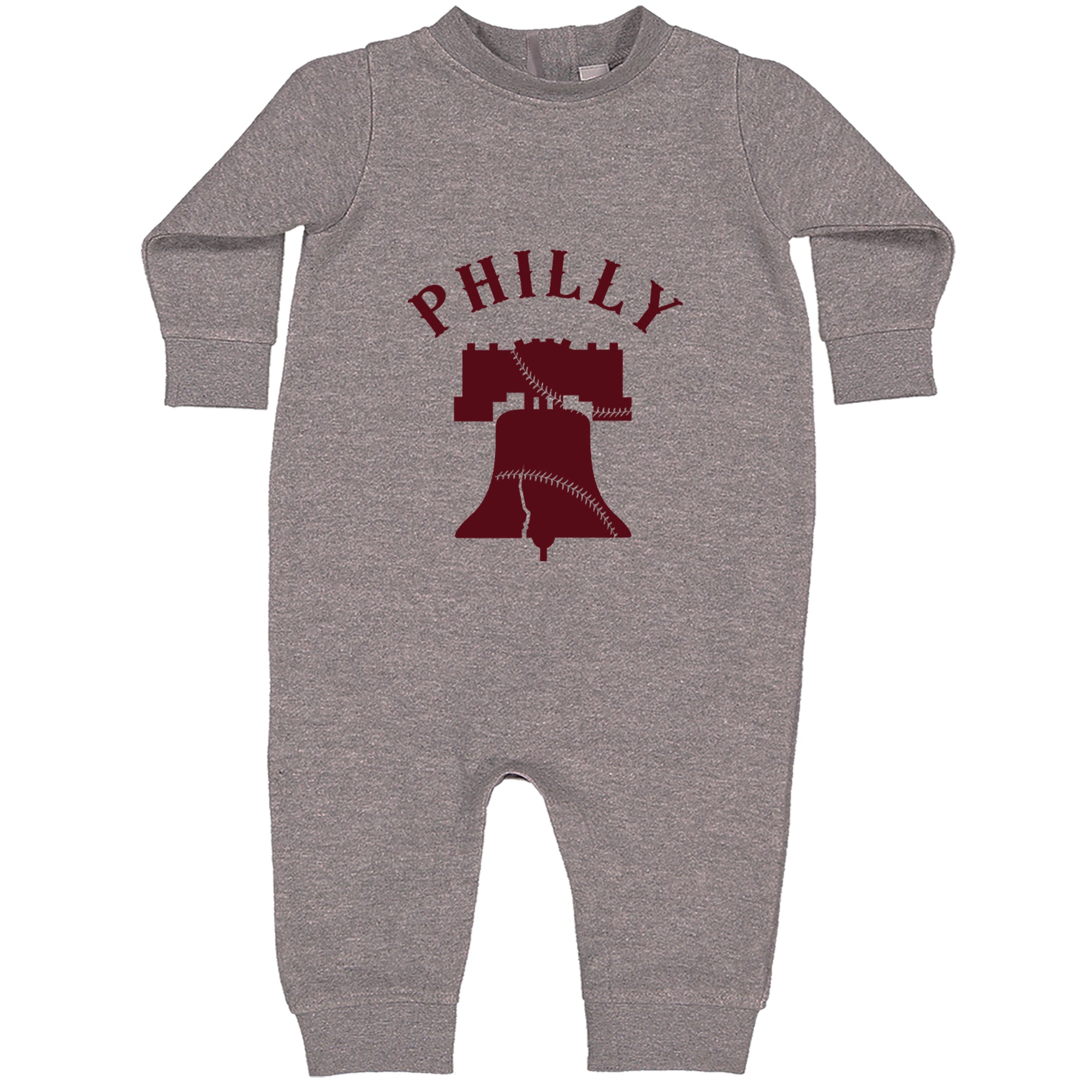 Philly Cracked Liberty Bell Toddler Hoodie Or Infant Fleece Romper Heather Grey