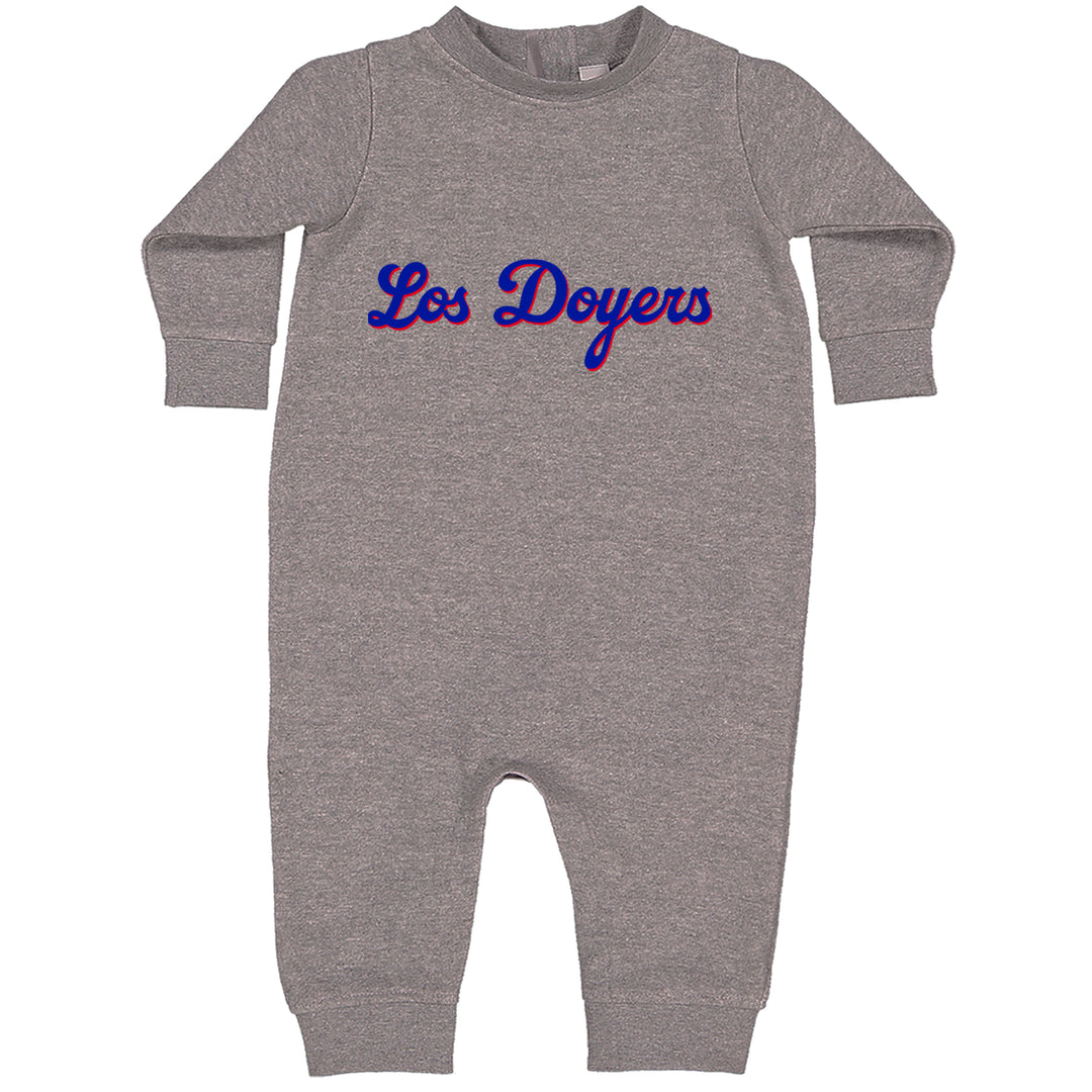 Los Doyers LA Baseball Toddler Hoodie Or Infant Fleece Romper Heather Grey