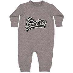 Sin City Vegas Retro Vintage Toddler Hoodie Or Infant Fleece Romper Heather Grey