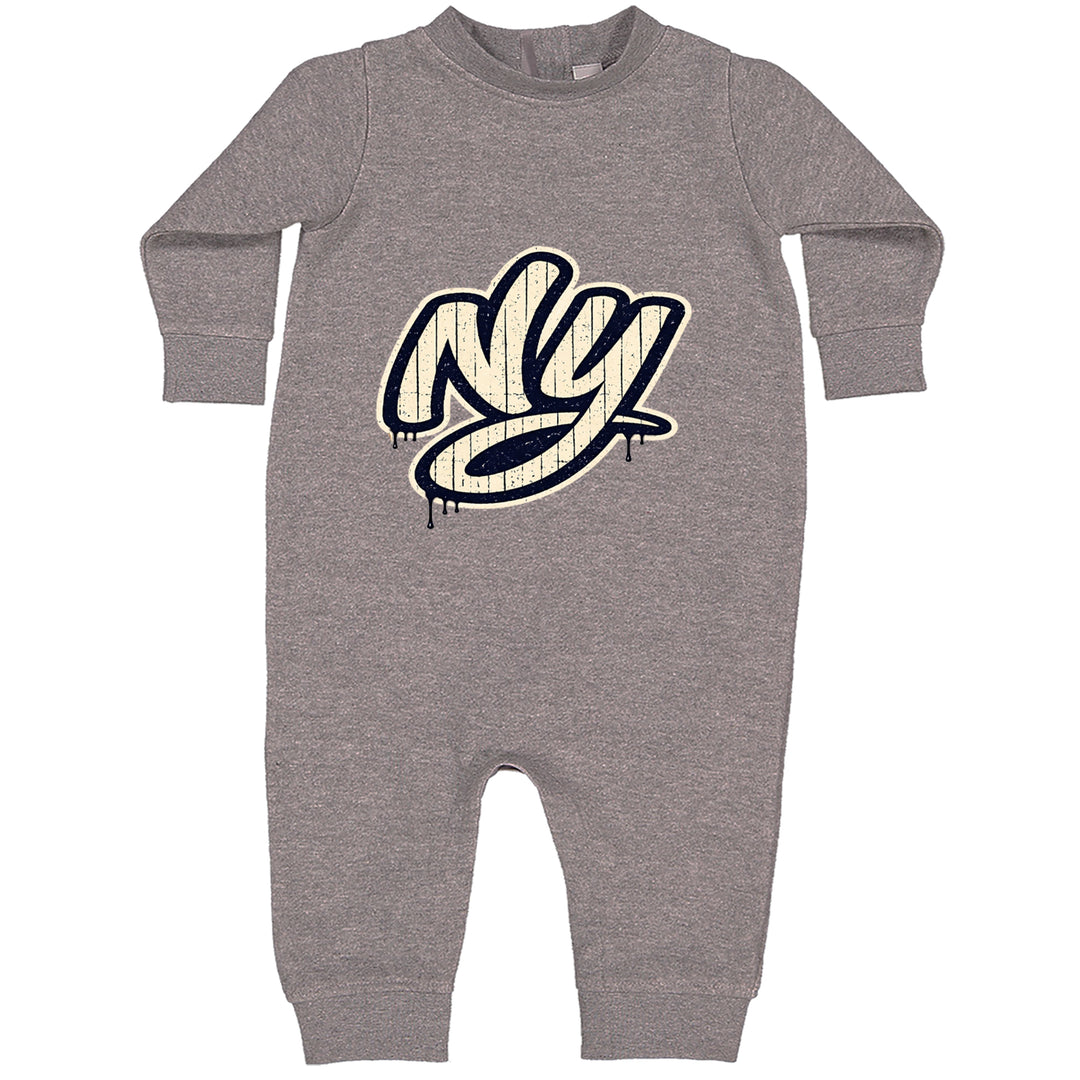 NYC New York City Grunge Street Toddler Hoodie Or Infant Fleece Romper Heather Grey